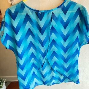 Chevron Pattern Blue Women's Top